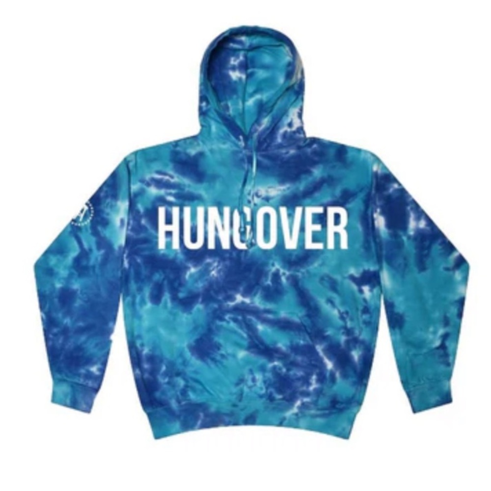 Barstool Sports Blue Tie-Dye Hungover Hoodie